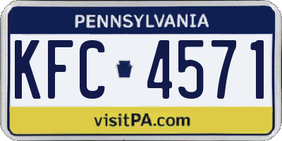 PA license plate KFC4571