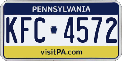 PA license plate KFC4572