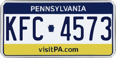 PA license plate KFC4573