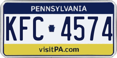 PA license plate KFC4574
