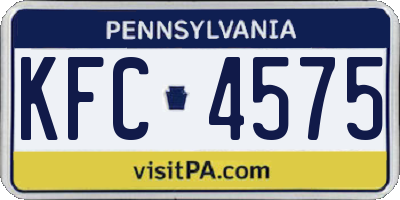 PA license plate KFC4575