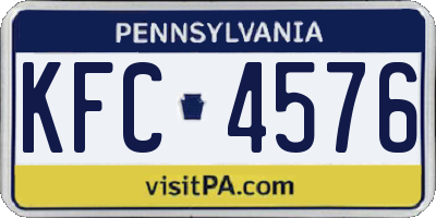 PA license plate KFC4576