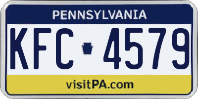 PA license plate KFC4579