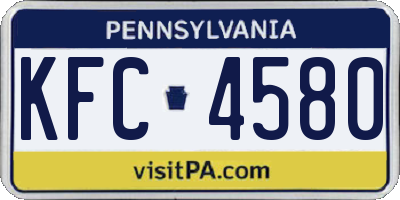 PA license plate KFC4580