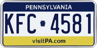 PA license plate KFC4581