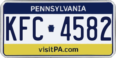 PA license plate KFC4582