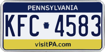 PA license plate KFC4583