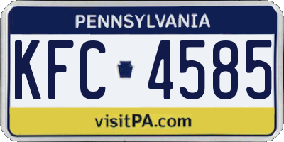 PA license plate KFC4585