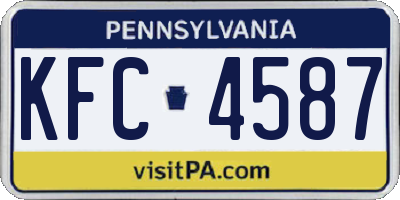 PA license plate KFC4587