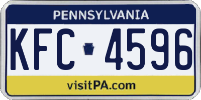 PA license plate KFC4596