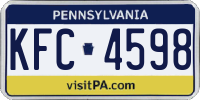 PA license plate KFC4598