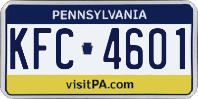 PA license plate KFC4601