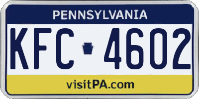 PA license plate KFC4602