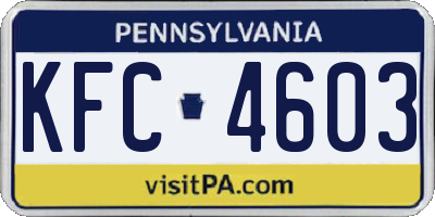 PA license plate KFC4603