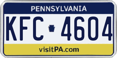 PA license plate KFC4604