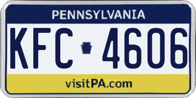 PA license plate KFC4606