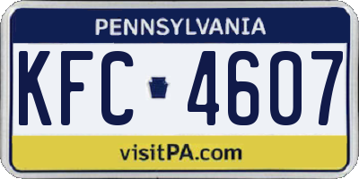 PA license plate KFC4607
