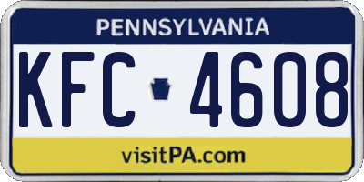 PA license plate KFC4608