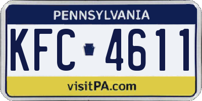 PA license plate KFC4611