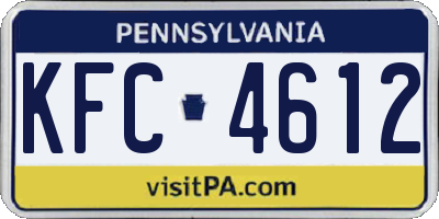 PA license plate KFC4612