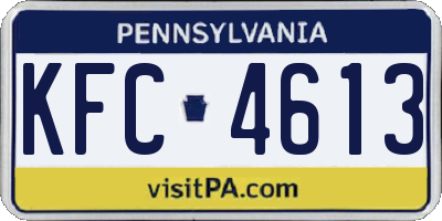 PA license plate KFC4613