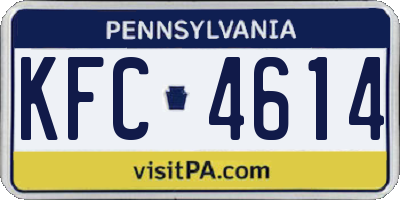 PA license plate KFC4614