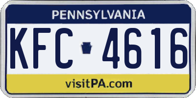 PA license plate KFC4616
