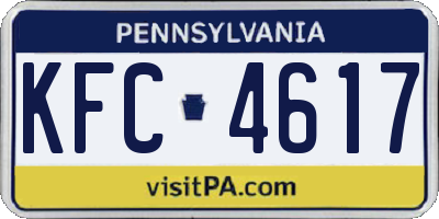 PA license plate KFC4617