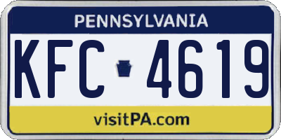 PA license plate KFC4619