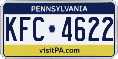 PA license plate KFC4622