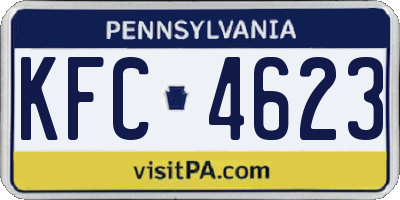 PA license plate KFC4623