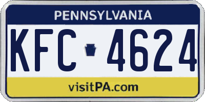 PA license plate KFC4624