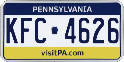 PA license plate KFC4626