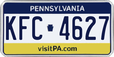 PA license plate KFC4627