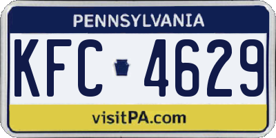 PA license plate KFC4629