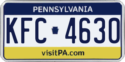 PA license plate KFC4630