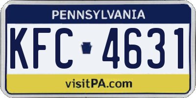 PA license plate KFC4631
