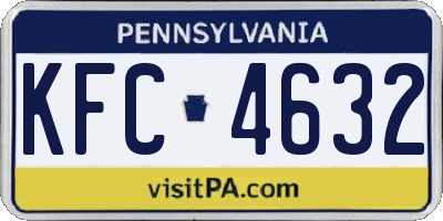 PA license plate KFC4632