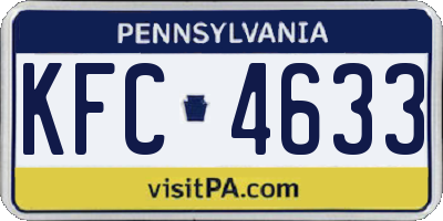 PA license plate KFC4633