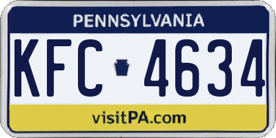 PA license plate KFC4634