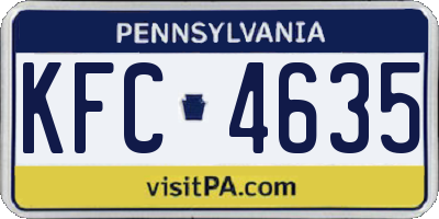 PA license plate KFC4635