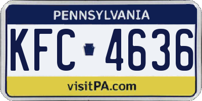 PA license plate KFC4636