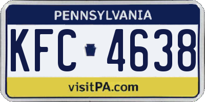 PA license plate KFC4638