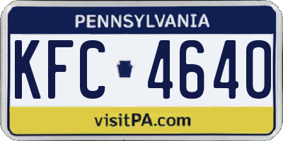 PA license plate KFC4640