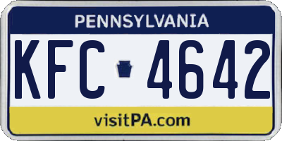 PA license plate KFC4642