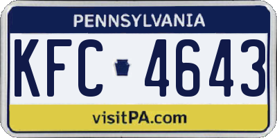 PA license plate KFC4643