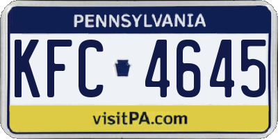 PA license plate KFC4645