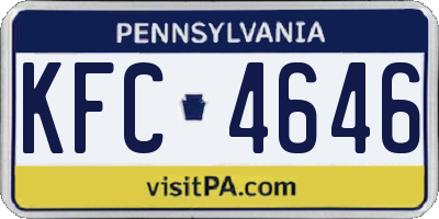 PA license plate KFC4646