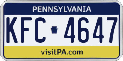PA license plate KFC4647