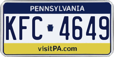 PA license plate KFC4649